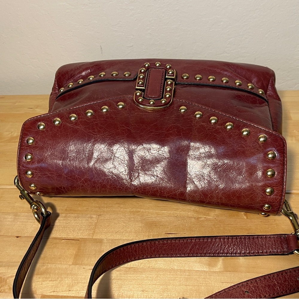 The Marc Jacobs Red Leather Studded Envelope Crossbody Bag - Picture 7 of 15
